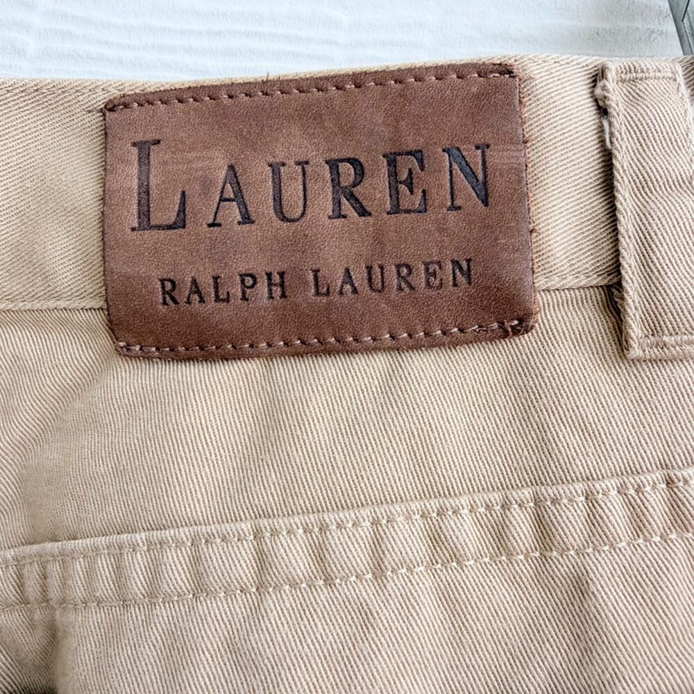 Lauren Ralph Lauren Putty Khaki Twill Pants 14 Y2K High Rise